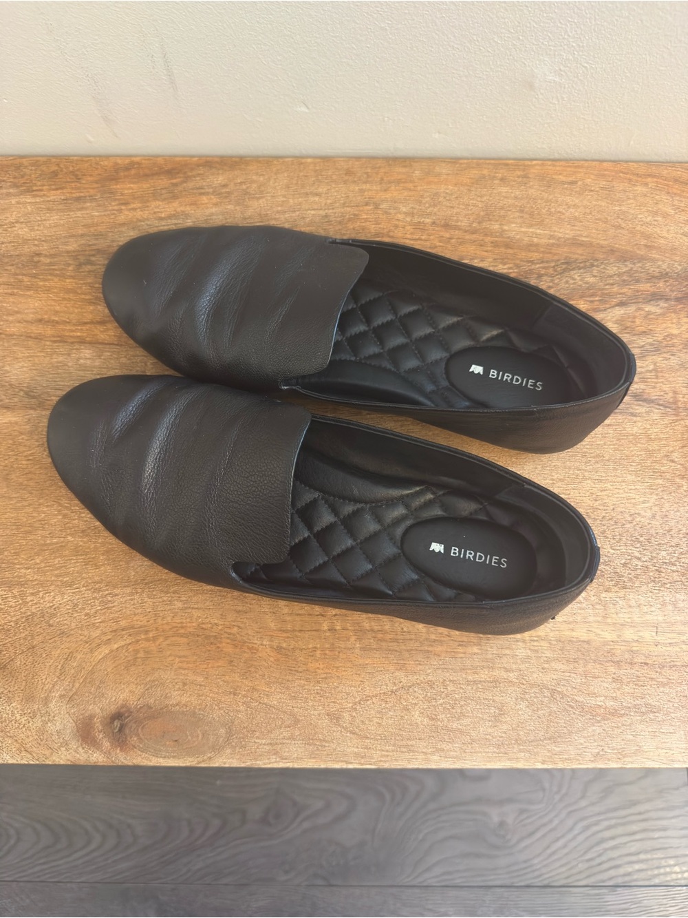 Birdies Black Leather Loafers